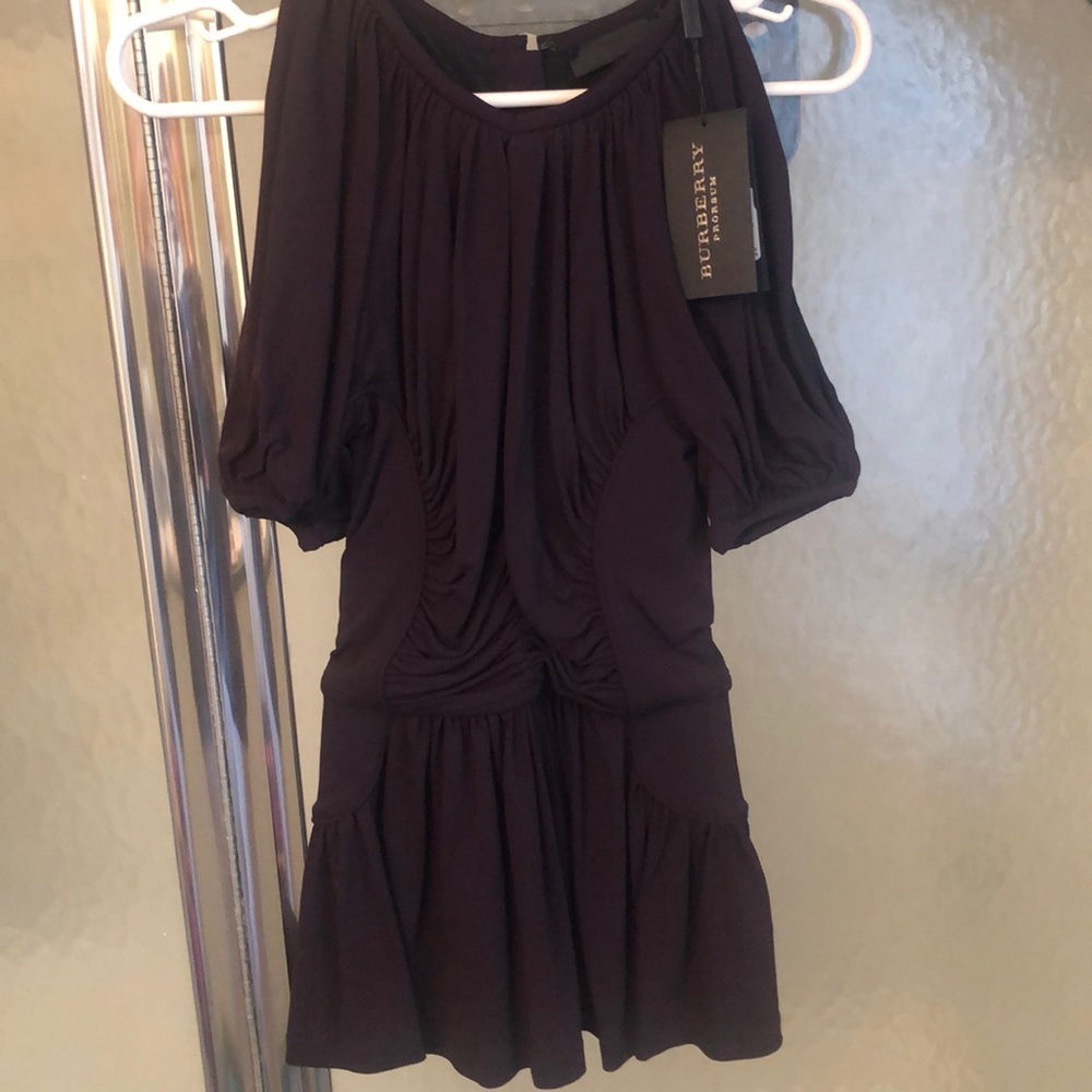 Burberry Plum Ruched Top